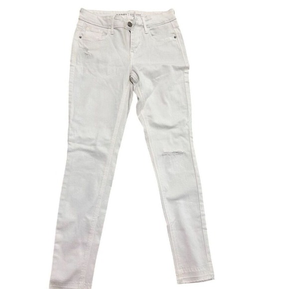 Old‎ Navy Womens Skinny Mid-Rise White Distressed Jeans Size 0 - Picture 2 of 7